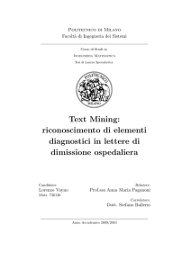 Text Mining: riconoscimento di elementi diagnostici in lettere di
