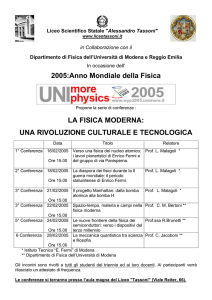 2005:Anno Mondiale della Fisica LA FISICA MODERNA: UNA