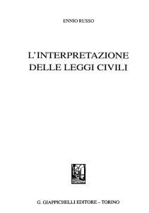 l` interpretazione delle leggi civili