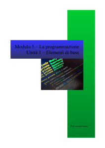 Modulo 5 – La programmazione Unità 1 – Elementi