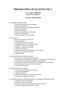 programma di matematica