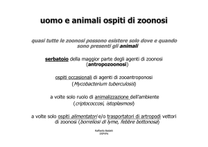 uomo e animali ospiti di zoonosi