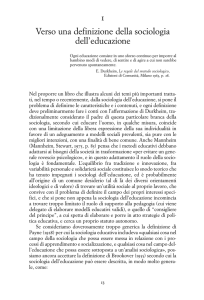 1 Verso una definizione della sociologia dell`educazione