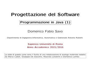 Progettazione del Software - Dipartimento di Informatica e Sistemistica