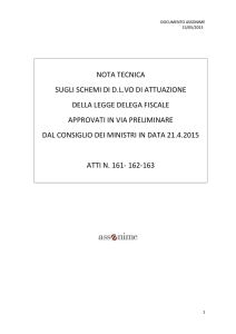 nota tecnica sugli schemi di dlvo di attuazione della legge delega