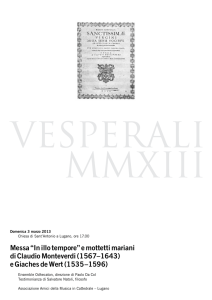 Messa “In illo tempore” e mottetti mariani di Claudio Monteverdi