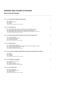 Database Quiz Facoltà di Farmacia