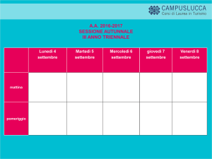 A.A. 2016-2017 SESSIONE AUTUNNALE III ANNO TRIENNALE