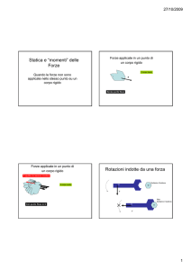 Statica e “momenti” delle Forze Rotazioni indotte da una forza