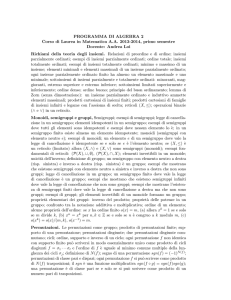 PROGRAMMA DI ALGEBRA 2 Corso di Laurea in Matematica A.A.