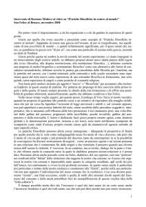 Intervento al ritiro di pratiche filosofiche del novembre 2008