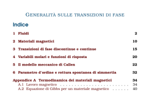 Generalità sulle transizioni di fase