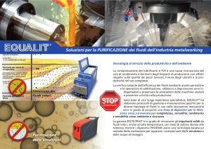 Soluzioni per la PURIFICAZIONE dei fluidi dell`industria metalworking
