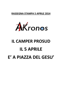 il 5 Aprile il Camper Prosud è a Piazza del