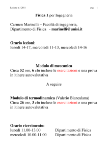 Fisica 1 per Ingegneria Carmen Marinelli – Facoltà di ingegneria