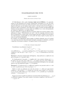 Nullstellensatz per tutti - Dipartimento di Matematica