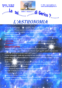 L`ASTRONOMIA - Casa Famiglia Gerico