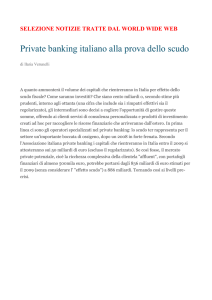 Private banking italiano alla prova dello scudo