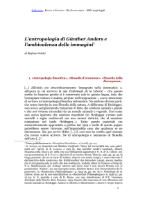 Stefano Velotti L`antropologia di Günther Anders e l`ambivalenza