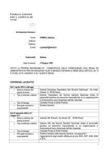 CV - Azienda Ospedaliera San Giovanni Addolorata