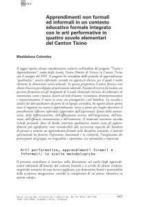 Apprendimenti non formali ed informali in un contesto educativo