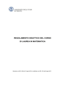 regolamento didattico del corso di laurea in matematica