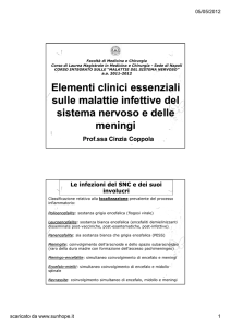 Elementi clinici essenziali sulle malattie infettive del SN