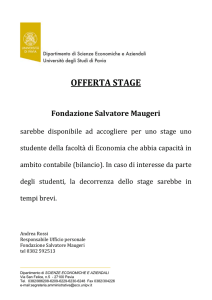 OFFERTA STAGE Fondazione Salvatore Maugeri
