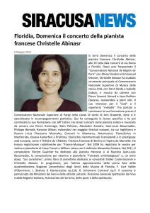 Floridia, Domenica il concerto della pianista francese Christelle