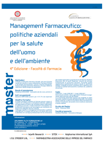 Master Universitario in "Management Farmaceutico: politiche