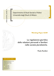 La regolazione giuridica delle relazioni personali e familiari nelle