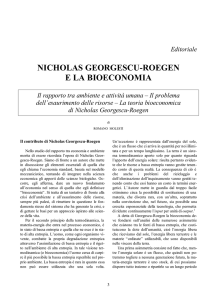 nicholas georgescu-roegen e la bioeconomia