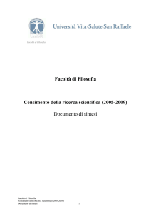 Facoltà di Filosofia Censimento della ricerca scientifica (2005