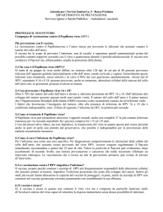 La vaccinazione HPV - Azienda per l`Assistenza Sanitaria n. 2