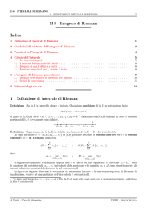 II-8 Integrale di Riemann Indice 1 Definizione di integrale di Riemann