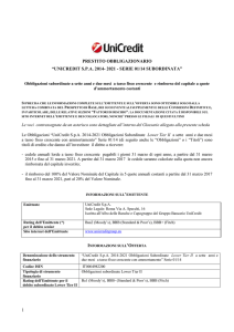 unicredit spa 2014- 2021 - serie 01/14 subordinata