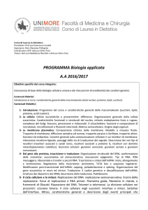PROGRAMMA Biologia applicata A.A 2016/2017