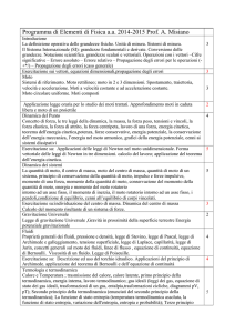 Programma di Elementi di Fisica a.a. 2014