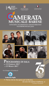 programma di sala - Camerata Musicale Barese