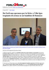 Da Forlì una speranza per la Siria: a Villa Igea