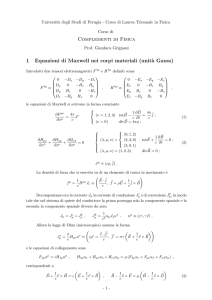 Complementi di Fisica 1 Equazioni di Maxwell nei corpi materiali