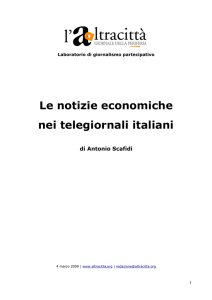 Le notizie economiche nei telegiornali italiani
