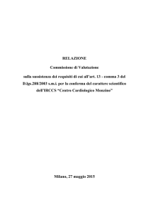 RELAZIONE Commissione di Valutazione sulla sussistenza dei