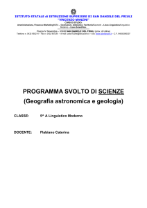 PROGRAMMA SVOLTO DI SCIENZE (Geografia astronomica e