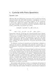 5. I principi della Fisica Quantistica