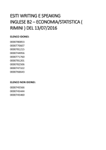 ESITI WRITING E SPEAKING INGLESE B2 – ECONOMIA