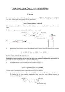 l`energia e la quantità di moto