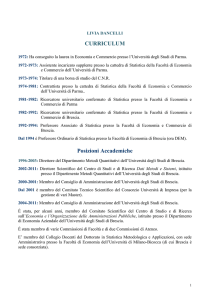 CURRICULUM Posizioni Accademiche