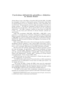 Curriculum dell`attivit`a scientifica e didattica di Alessio Russo∗