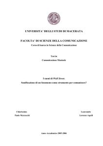 UNIVERSITA` DEGLI STUDI DI MACERATA FACOLTA` DI SCIENZE